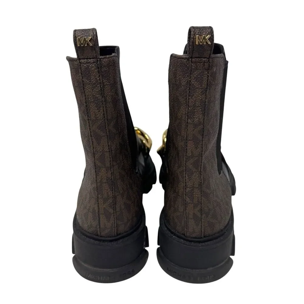 MICHAEL Michael Kors Women Scarlett Bootie Chelsea Boots chain Size 7.5